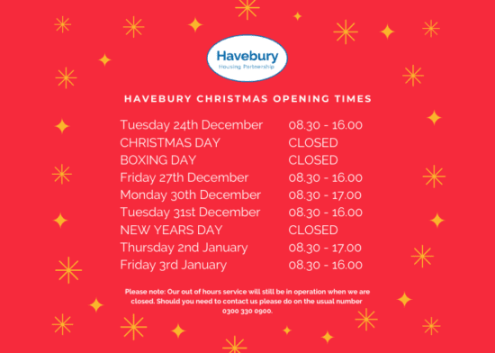 Christmas Opening Times – Havebury